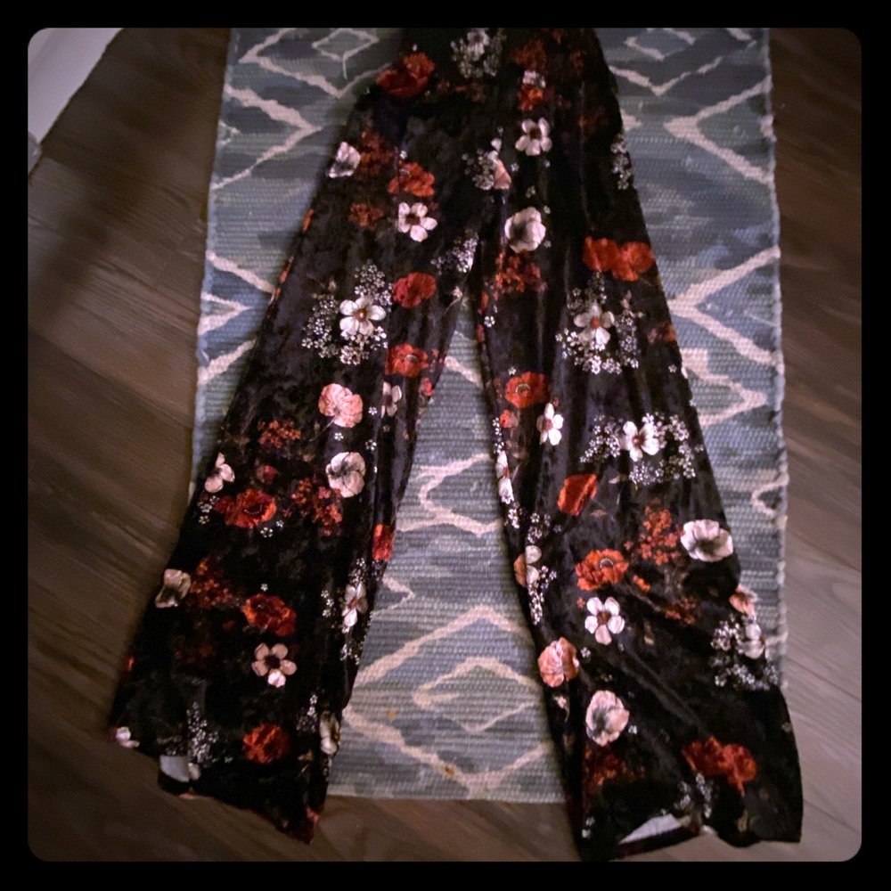 Floral flare pants